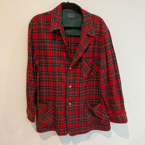Vintage Pendleton Plaid Blazer Virgin Wool Shirt Jacket Classic Scottish Medium